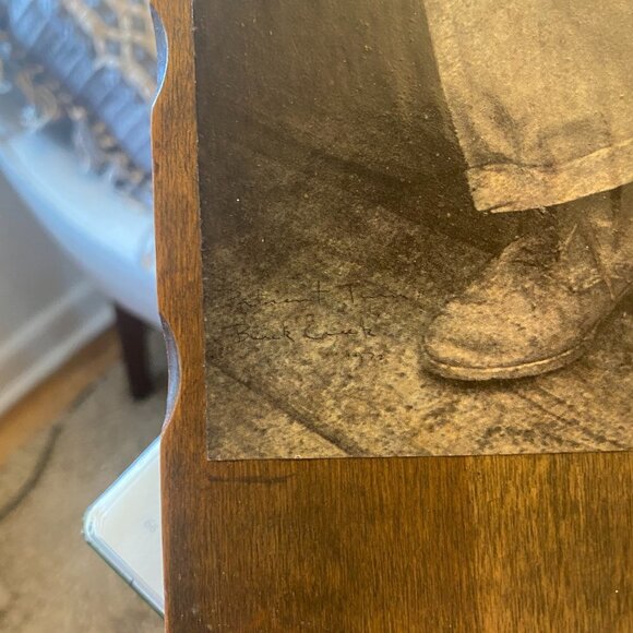 Wooden Block Painted Photograph of Man - Picture 8 of 11